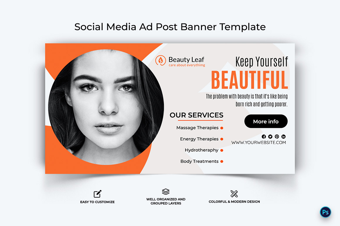 Spa Salon Facebook Ad Banner Design Template-21