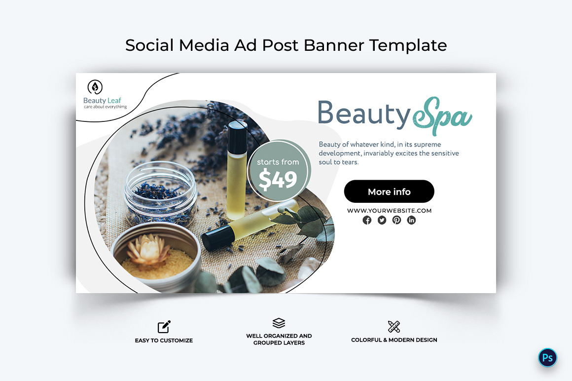 Spa Salon Facebook Ad Banner Design Template-22