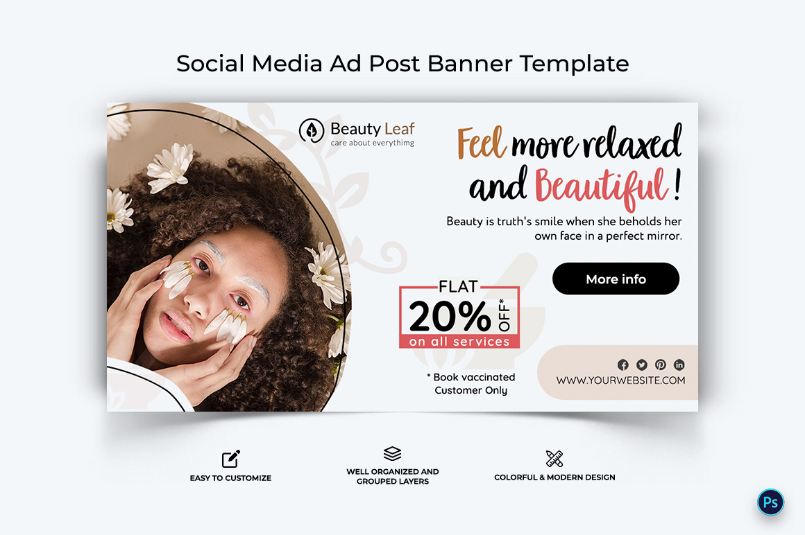 Spa Salon Facebook Ad Banner Design Template-24