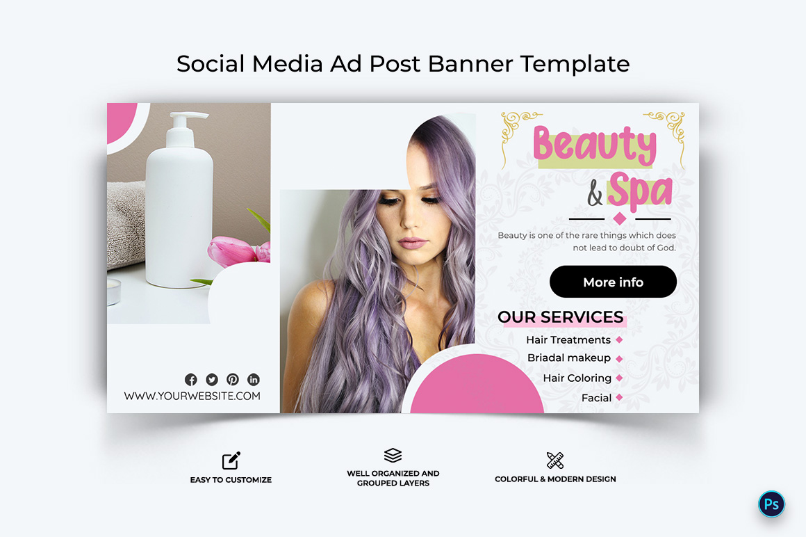 Spa Salon Facebook Ad Banner Design Template-26