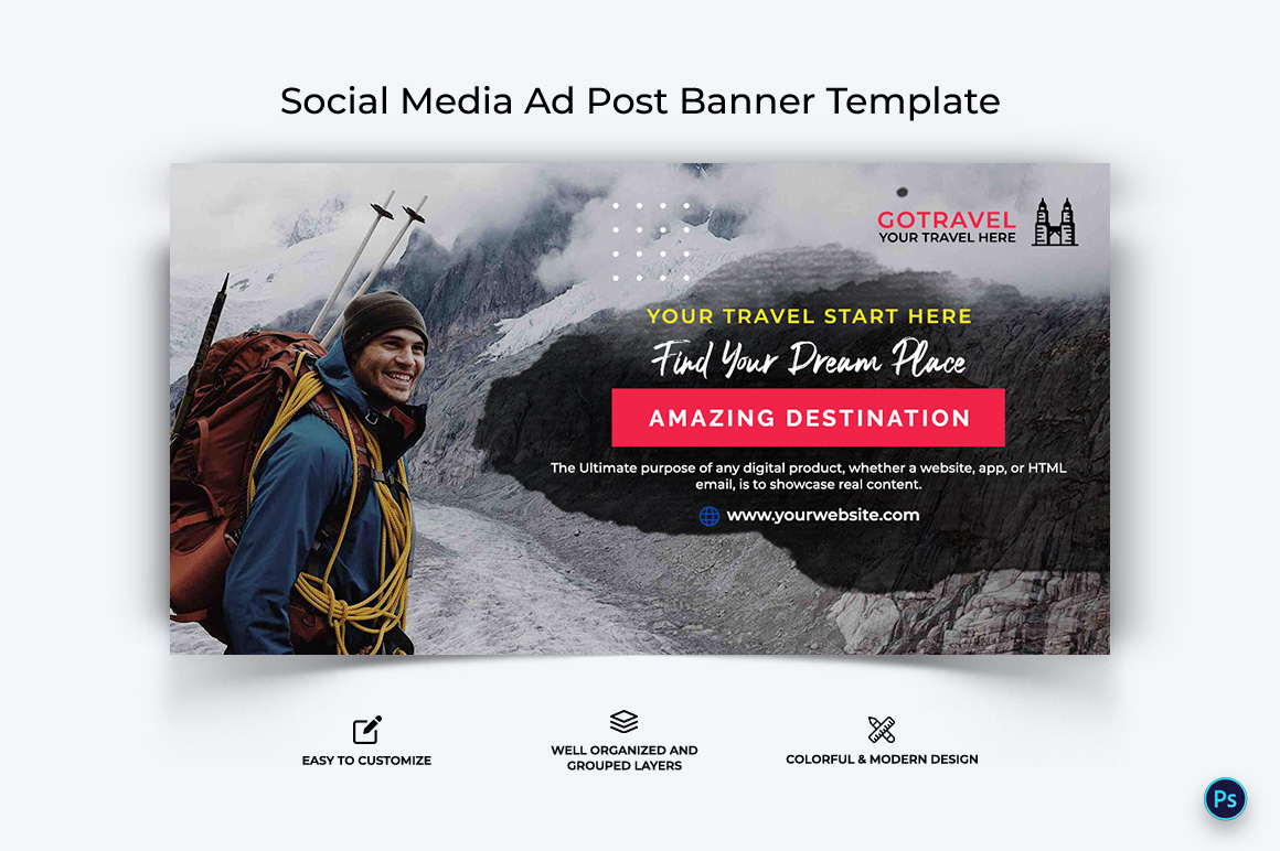 Travel Facebook Ad Banner Design Template-21