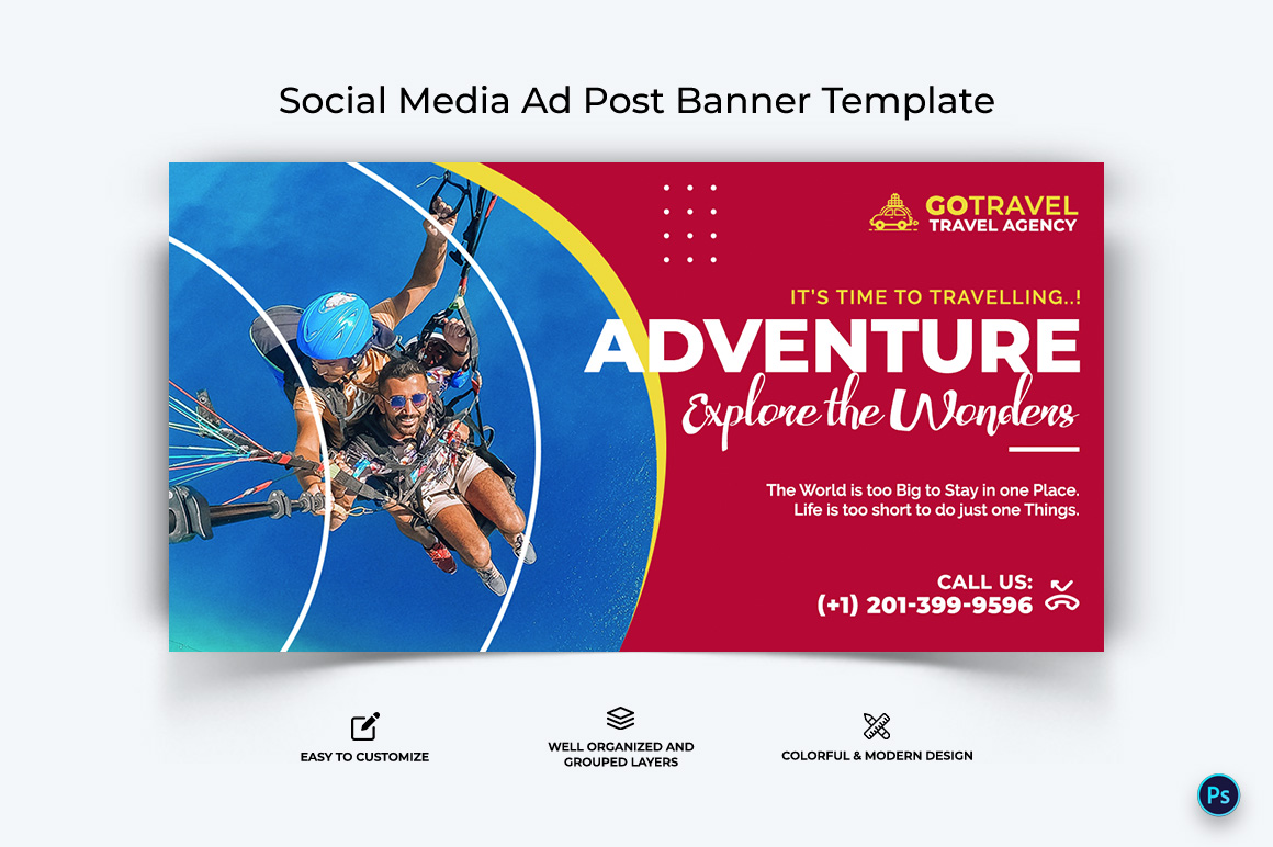 Travel Facebook Ad Banner Design Template-26