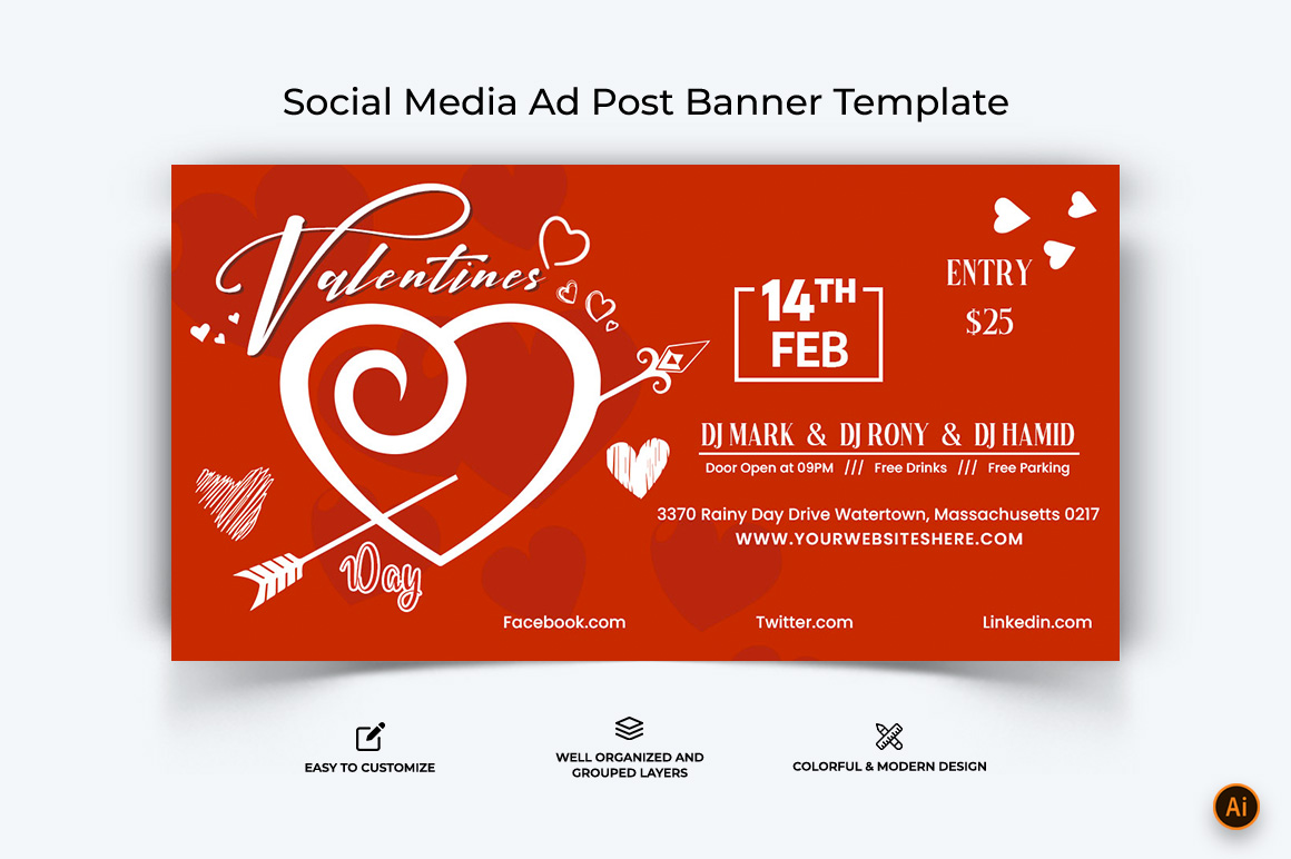 Valentines Day Facebook Ad Banner Design-04