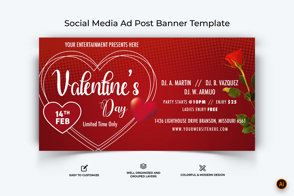 Valentines Day Facebook Ad Banner Design-08