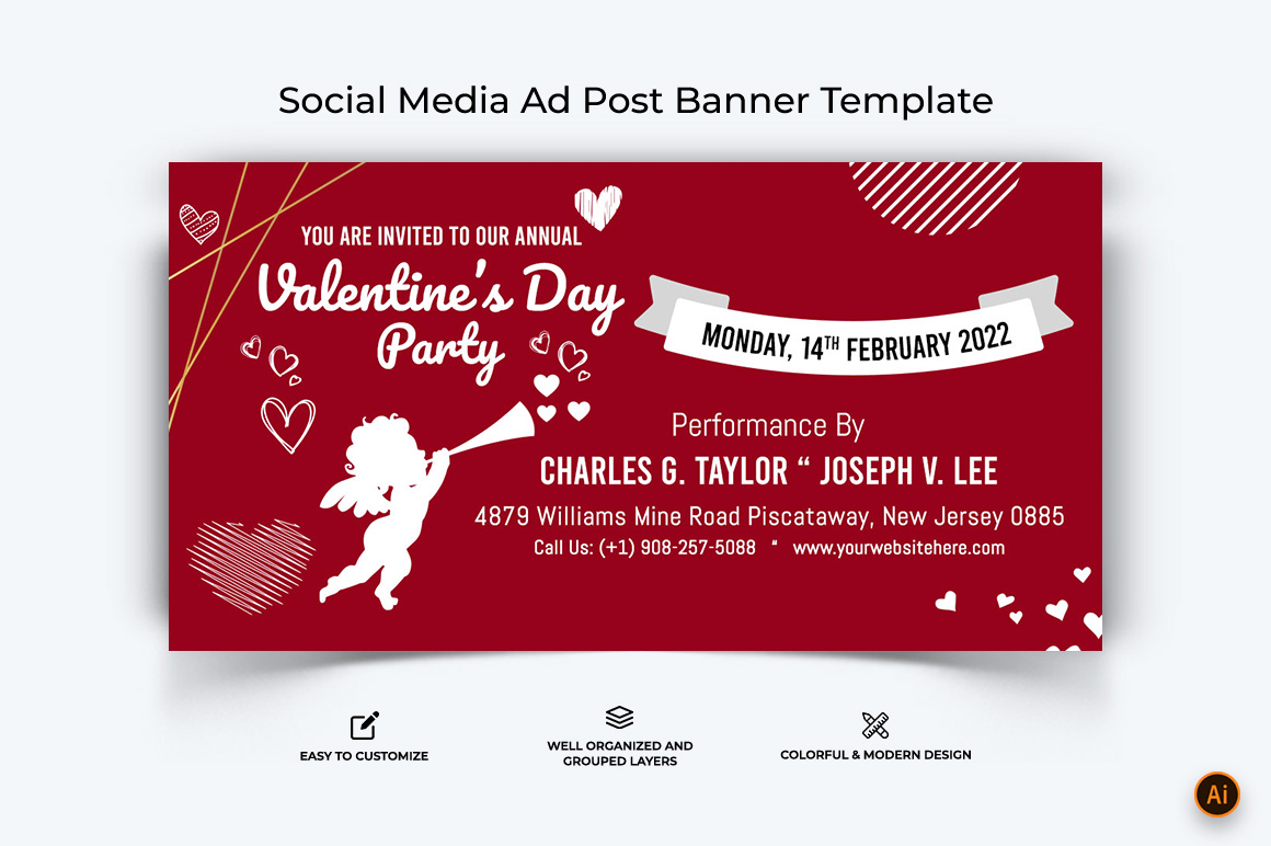 Valentines Day Facebook Ad Banner Design-09