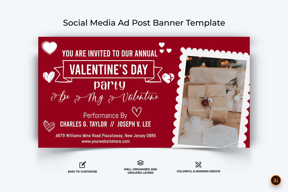 Valentines Day Facebook Ad Banner Design-10