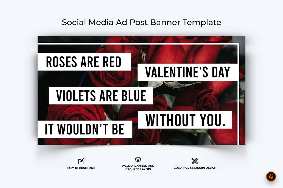 Valentines Day Facebook Ad Banner Design-15