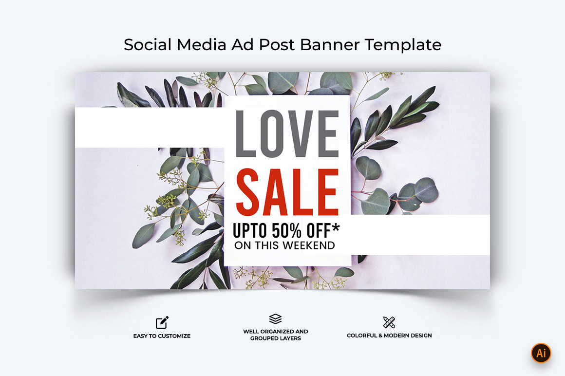 Valentines Day Facebook Ad Banner Design-16