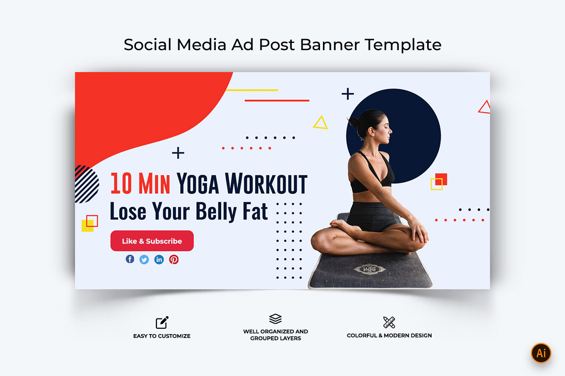 Yoga and Meditation Facebook Ad Banner Design-06