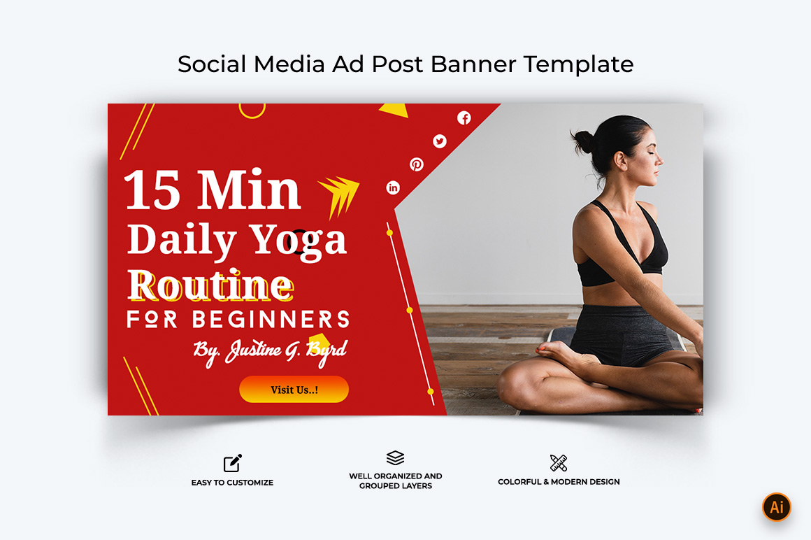 Yoga and Meditation Facebook Ad Banner Design-11