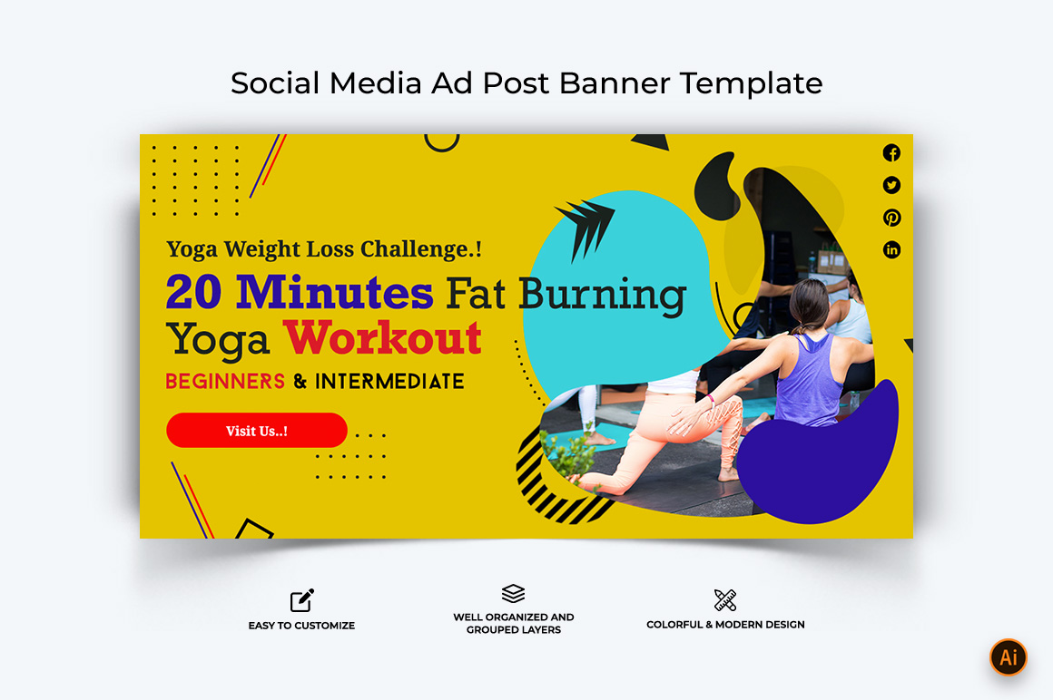 Yoga and Meditation Facebook Ad Banner Design-12