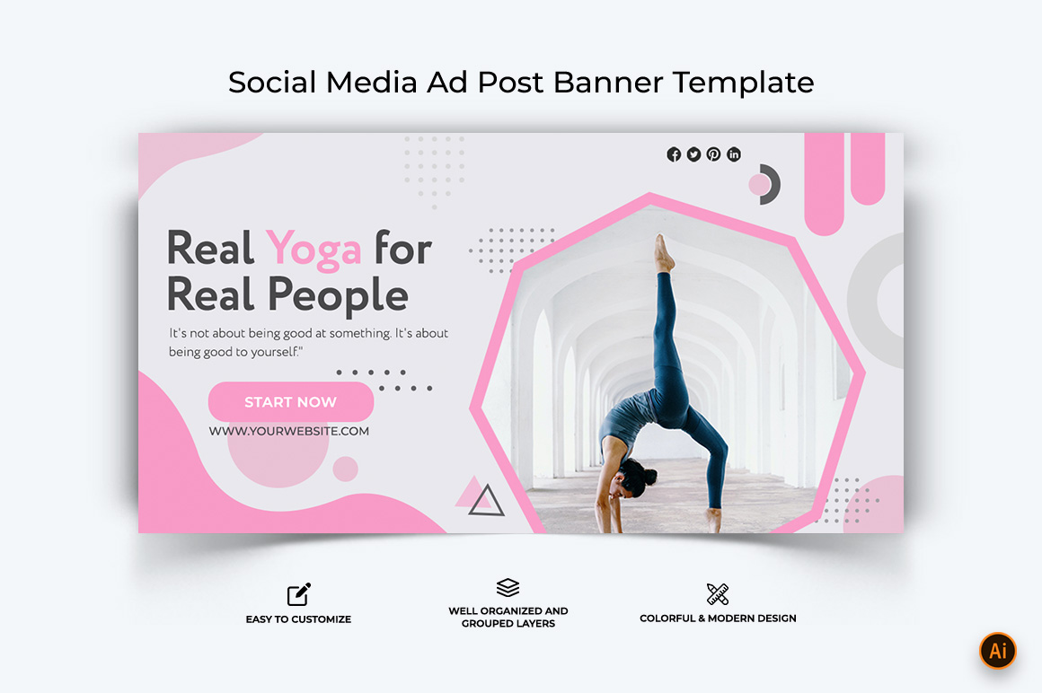 Yoga and Meditation Facebook Ad Banner Design-17