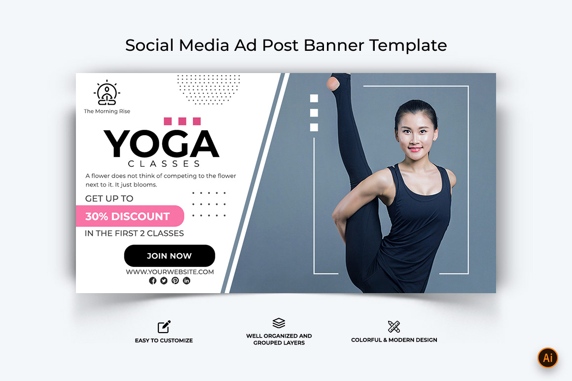 Yoga and Meditation Facebook Ad Banner Design-19