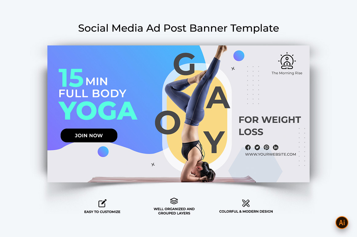 Yoga and Meditation Facebook Ad Banner Design-21