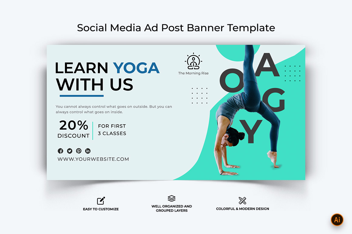 Yoga and Meditation Facebook Ad Banner Design-22