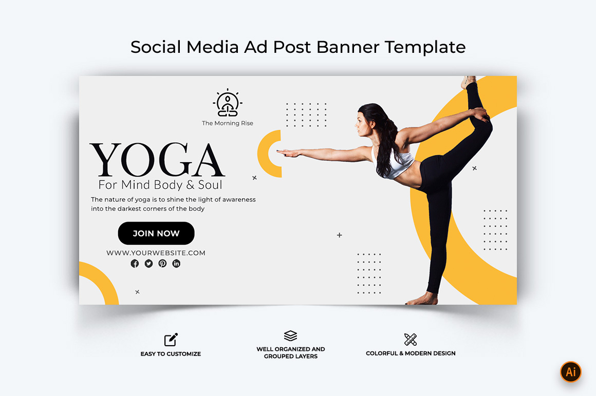 Yoga and Meditation Facebook Ad Banner Design-23