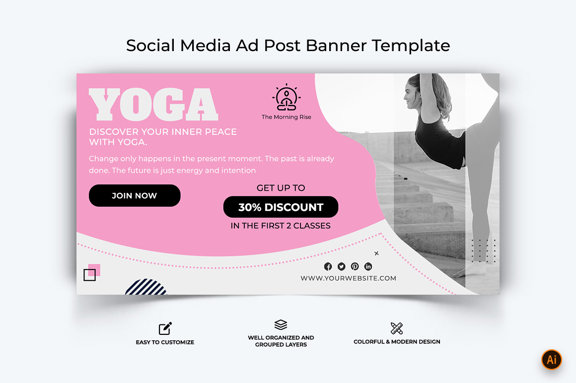 Yoga and Meditation Facebook Ad Banner Design-24