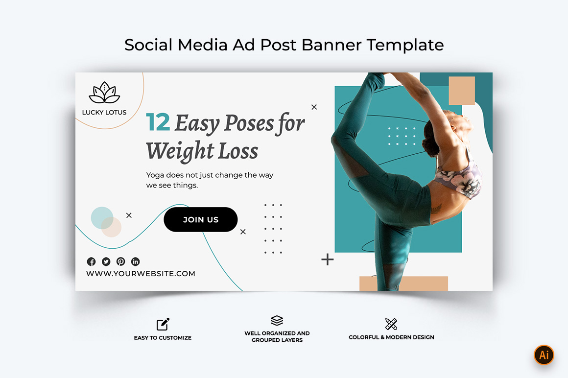 Yoga and Meditation Facebook Ad Banner Design-25