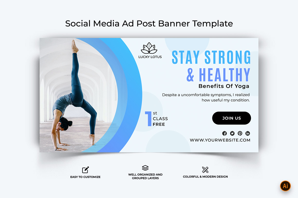 Yoga and Meditation Facebook Ad Banner Design-26