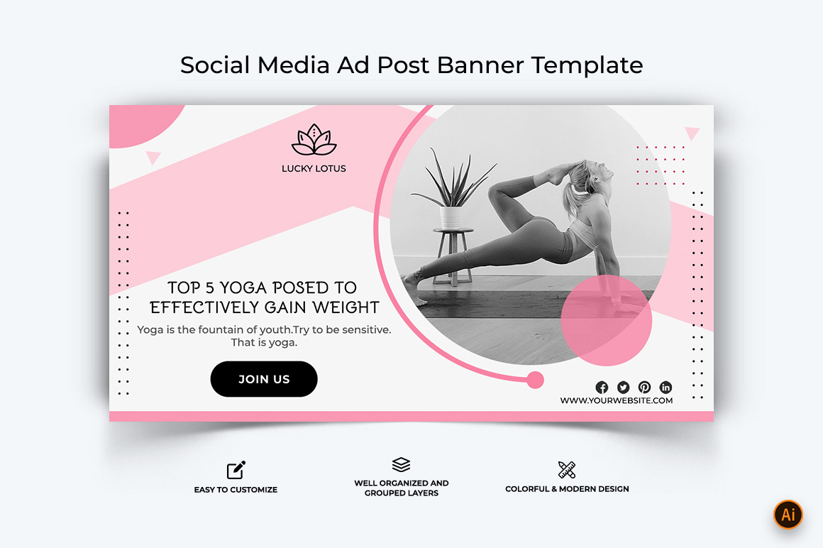 Yoga and Meditation Facebook Ad Banner Design-27