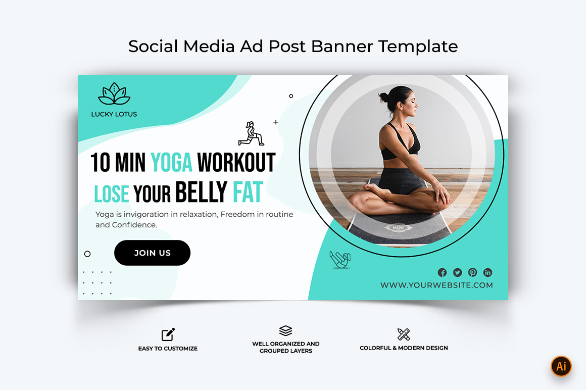 Yoga and Meditation Facebook Ad Banner Design-28