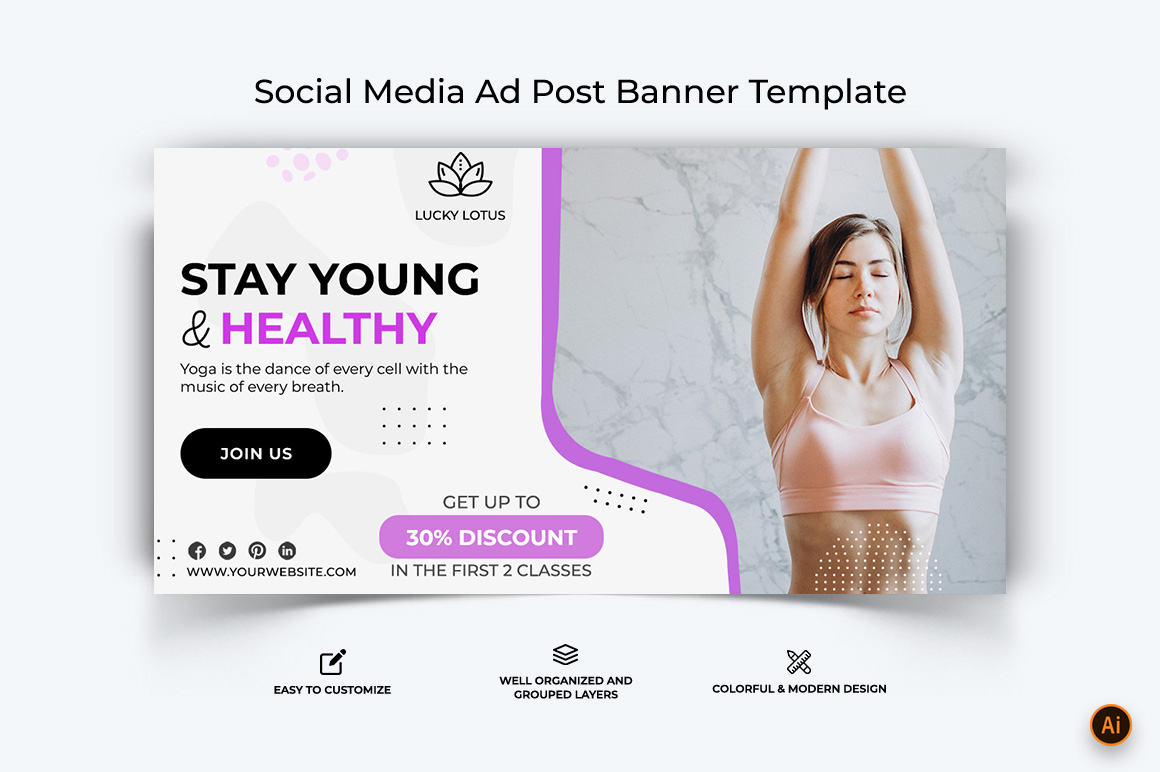 Yoga and Meditation Facebook Ad Banner Design-31