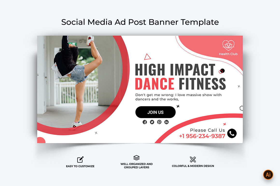 Zumba Dance Facebook Ad Banner Design-04