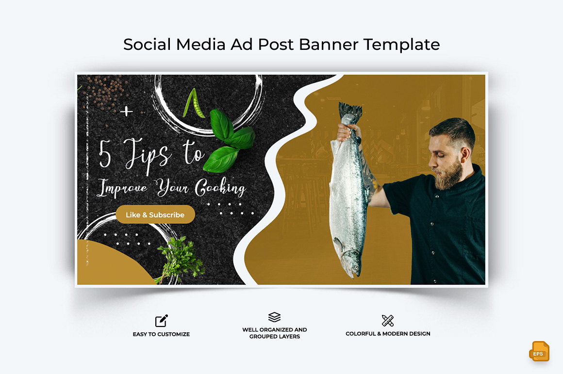 Chef Cooking Facebook Ad Banner Design-001