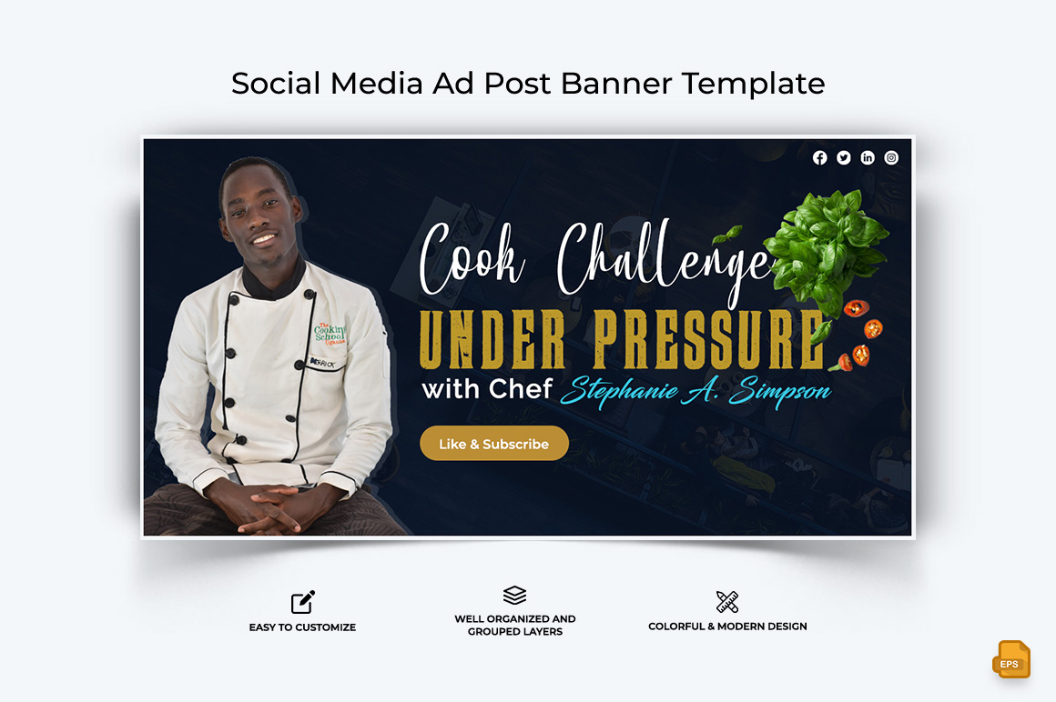 Chef Cooking Facebook Ad Banner Design-002