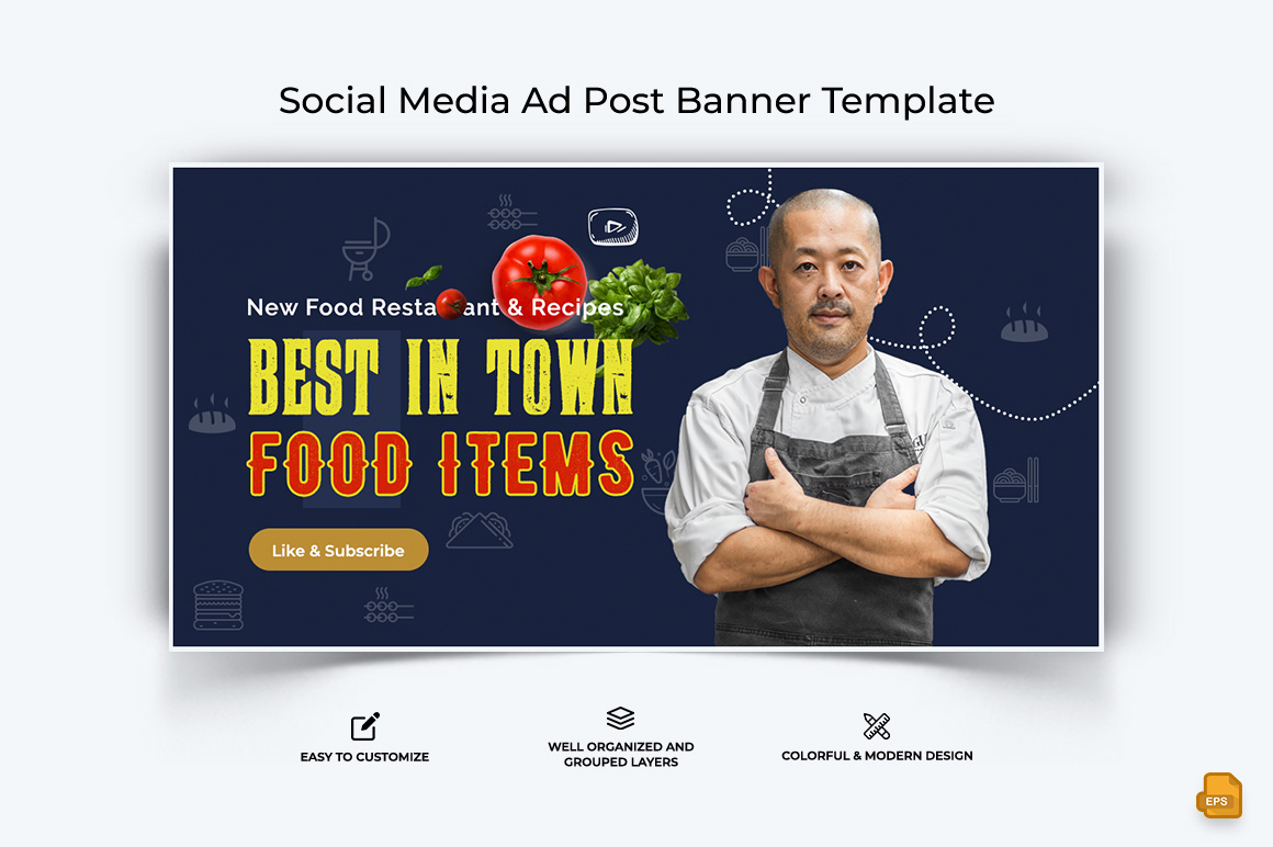 Chef Cooking Facebook Ad Banner Design-005