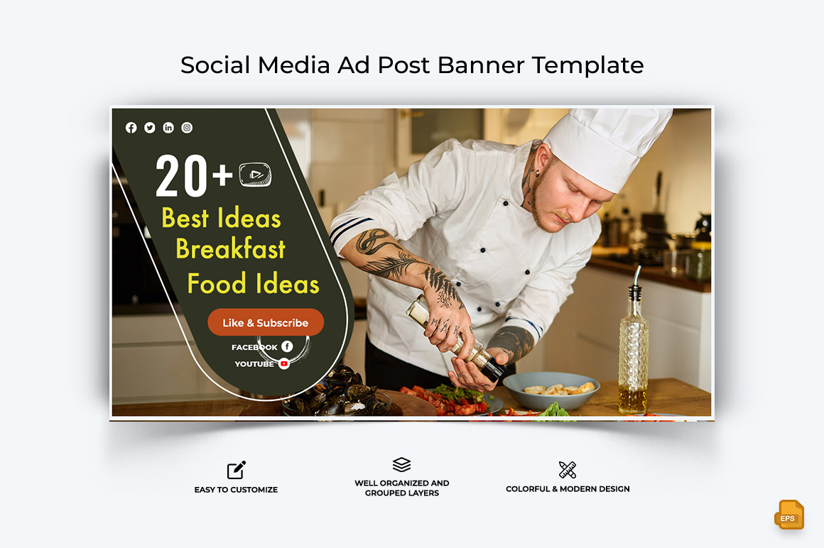 Chef Cooking Facebook Ad Banner Design-007