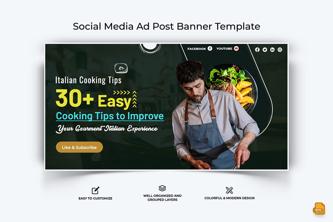 Chef Cooking Facebook Ad Banner Design-008