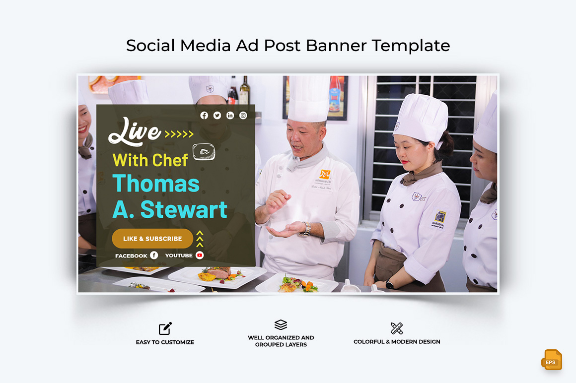 Chef Cooking Facebook Ad Banner Design-009