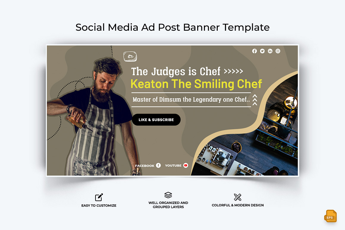 Chef Cooking Facebook Ad Banner Design-010