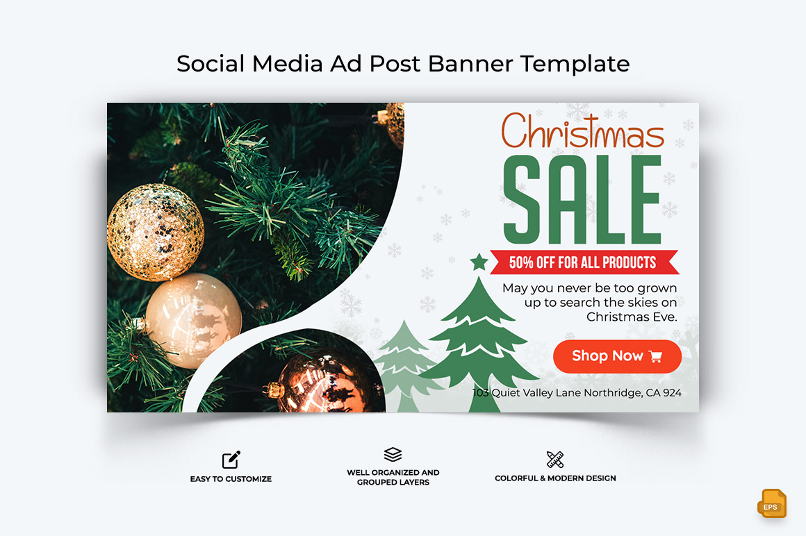 Christmas Sale Facebook Ad Banner Design-003