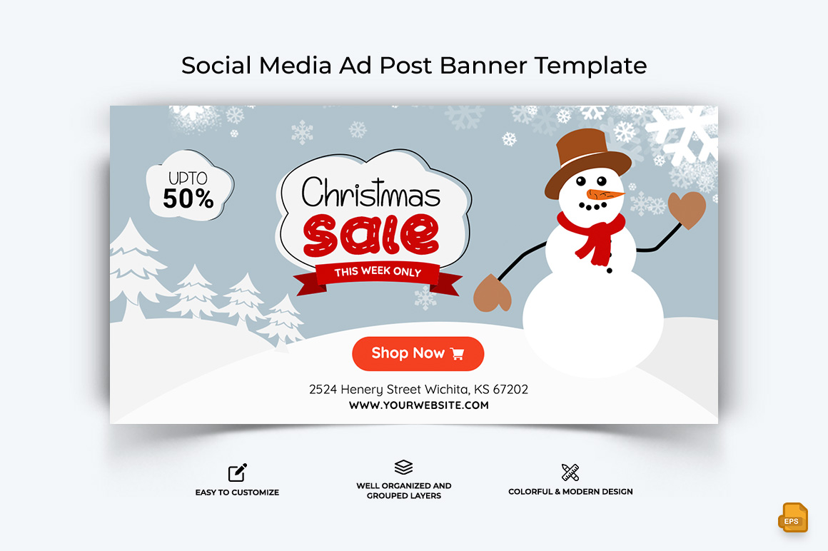 Christmas Sale Facebook Ad Banner Design-006