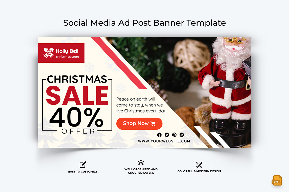 Christmas Sale Facebook Ad Banner Design-007