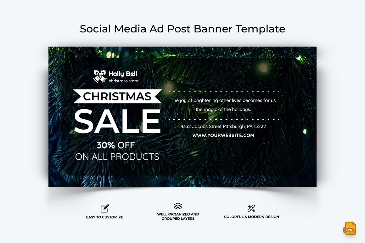 Christmas Sale Facebook Ad Banner Design-008