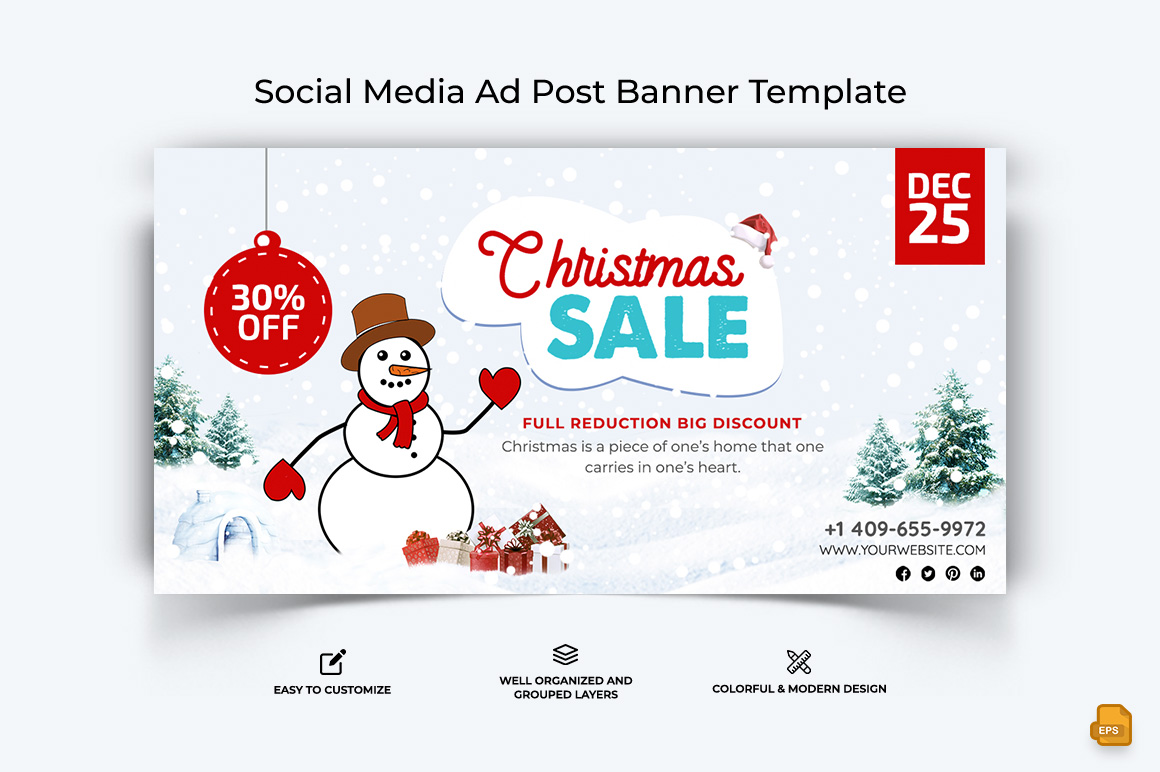 Christmas Sale Facebook Ad Banner Design-009