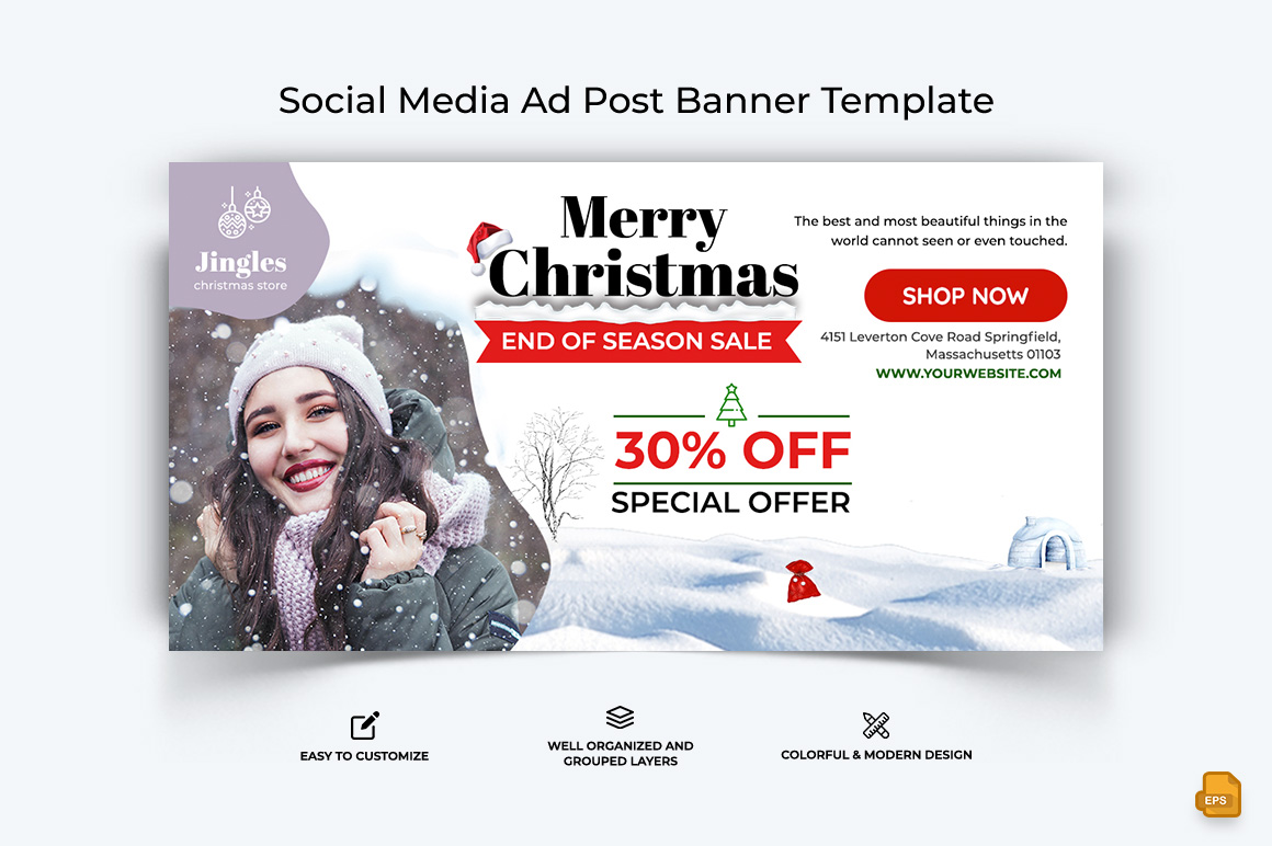 Christmas Sale Facebook Ad Banner Design-014