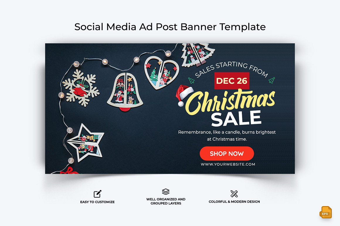 Christmas Sale Facebook Ad Banner Design-015