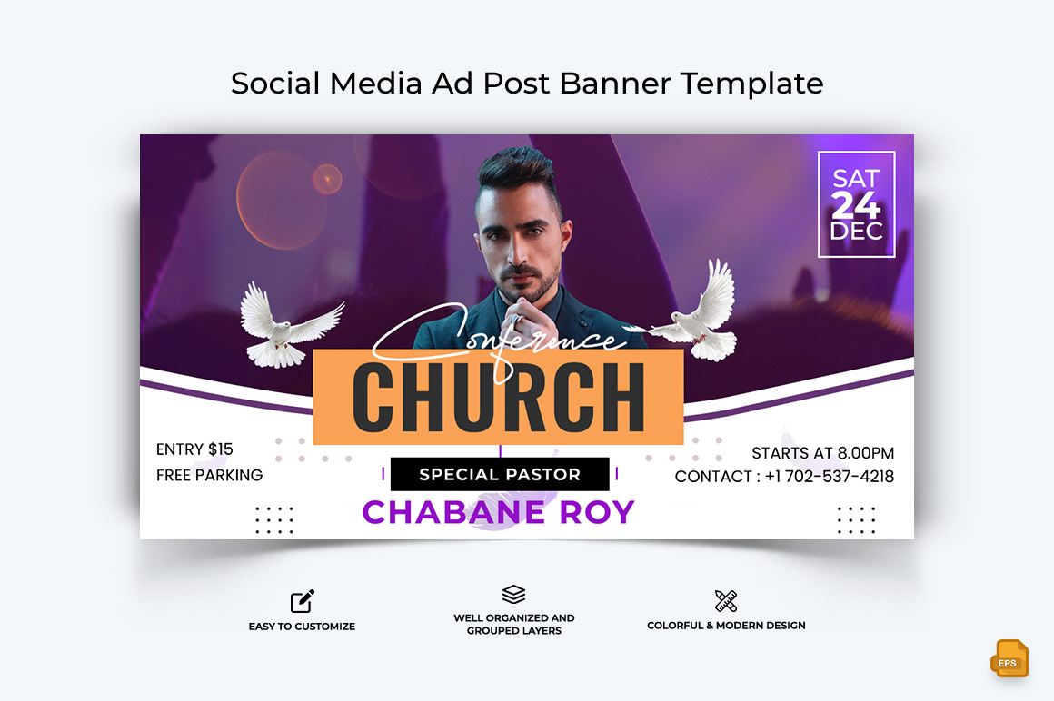 Church Speech Facebook Ad Banner Design-025