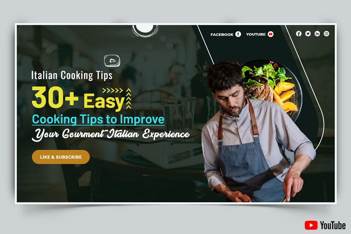 Chef Cooking YouTube Thumbnail Design Template-08