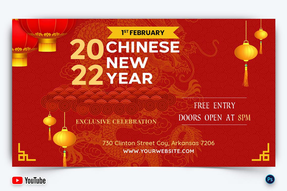 Chinese New Year YouTube Thumbnail Design Template-11