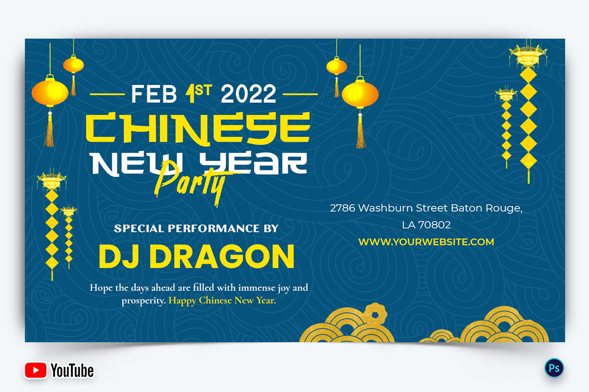 Chinese New Year YouTube Thumbnail Design Template-14