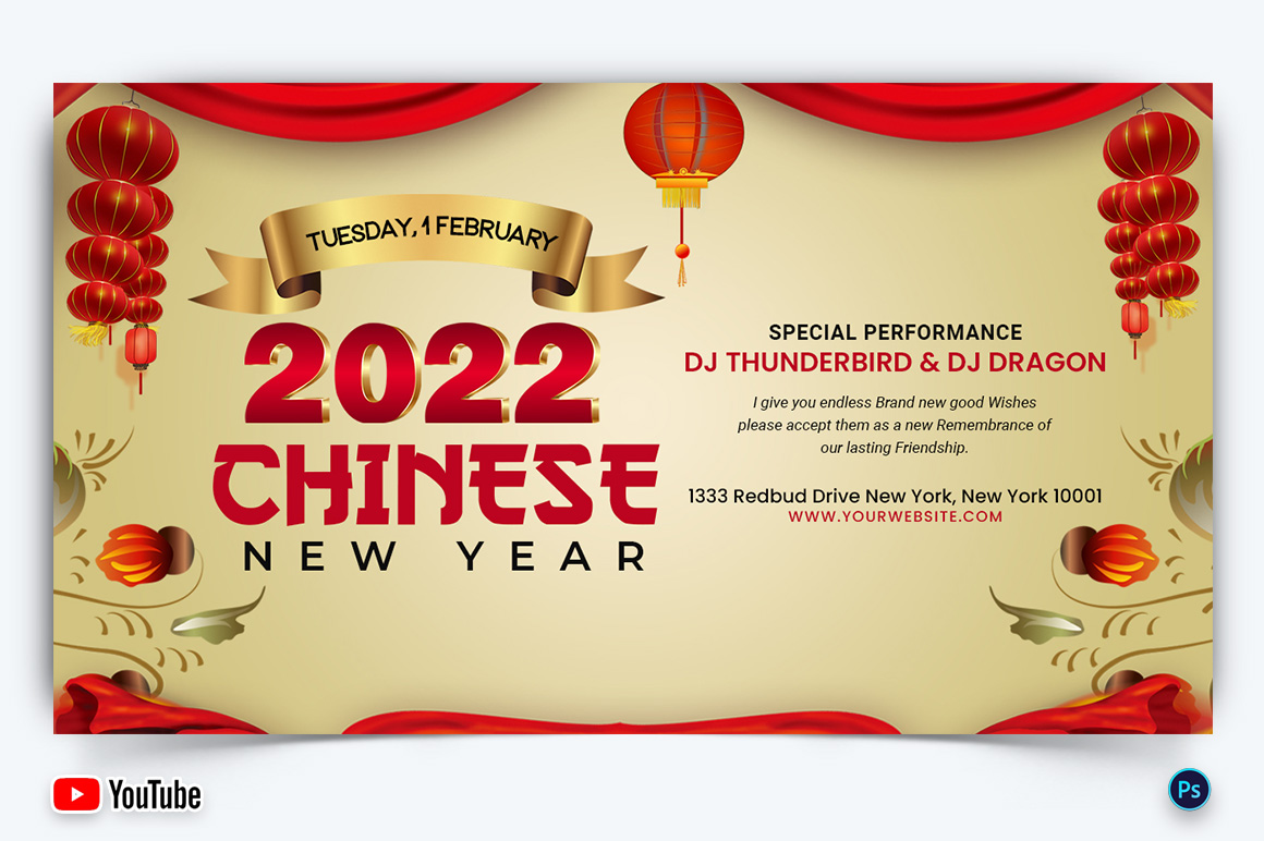 Chinese New Year YouTube Thumbnail Design Template-16