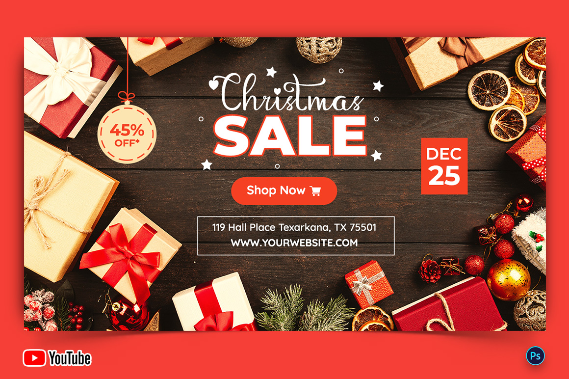 Christmas Sale Offers YouTube Thumbnail Design Template-02