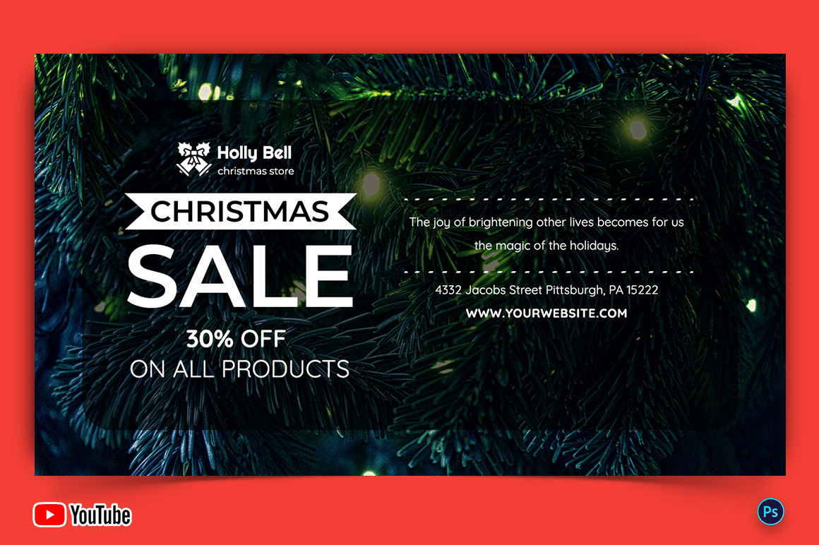 Christmas Sale Offers YouTube Thumbnail Design Template-08