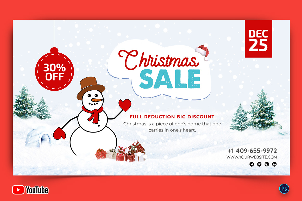 Christmas Sale Offers YouTube Thumbnail Design Template-09