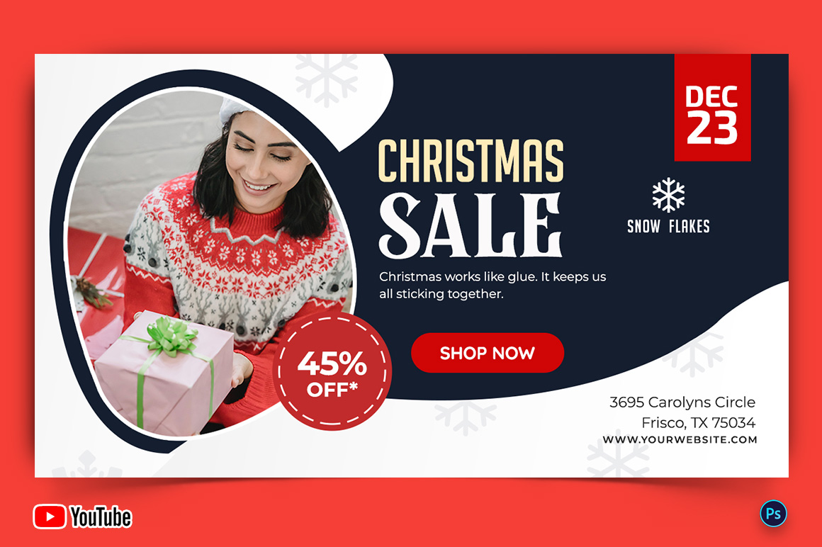 Christmas Sale Offers YouTube Thumbnail Design Template-10